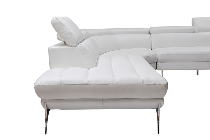 Pangea Oversized White Italian Leather Sectional