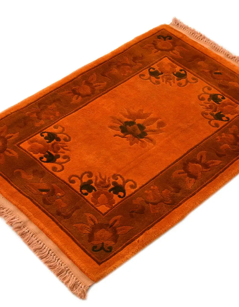 Davian Cozy Orange Rectangle Area Rug