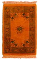 Davian Cozy Orange Rectangle Area Rug