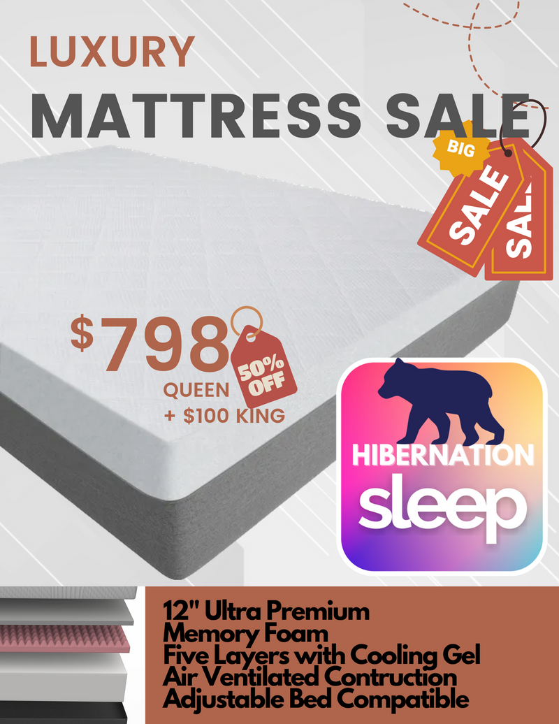 12" Ultra Premium Memory Foam Mattress by Hibernation Sleep