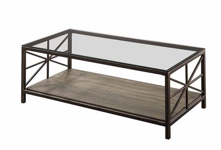 Coffee Table & End Tables Set Black Metal & Glass