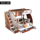 Bunk Bed Furniture Bedroom Modern Design Solid Wood Kids Bed