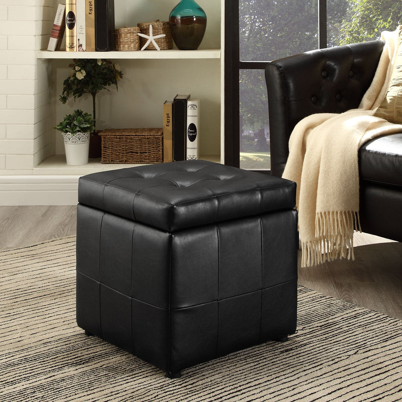 Oakleigh Storage Upholstered Vinyl Ottoman
