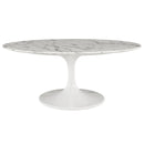 Linda 42" Oval-Shaped Artificial Marble Coffee Table