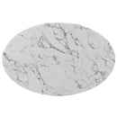 Linda 42" Oval-Shaped Artificial Marble Coffee Table