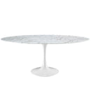 Angie 78" Oval Artificial Marble Dining Table