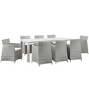 Tru 9 Piece Outdoor Patio Wicker Dining Set