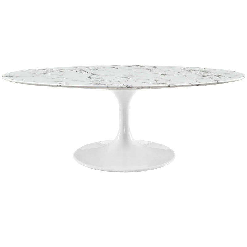 Marie 48" Oval-Shaped Artificial Marble Coffee Table