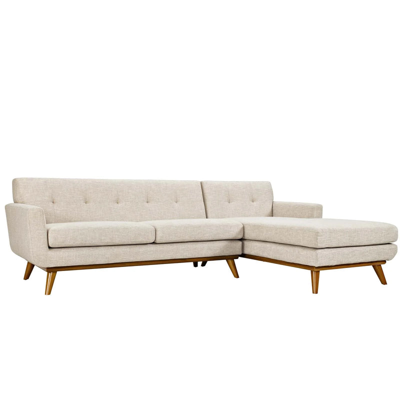 Brianna Right-Facing Upholstered Fabric Sectional Sofa