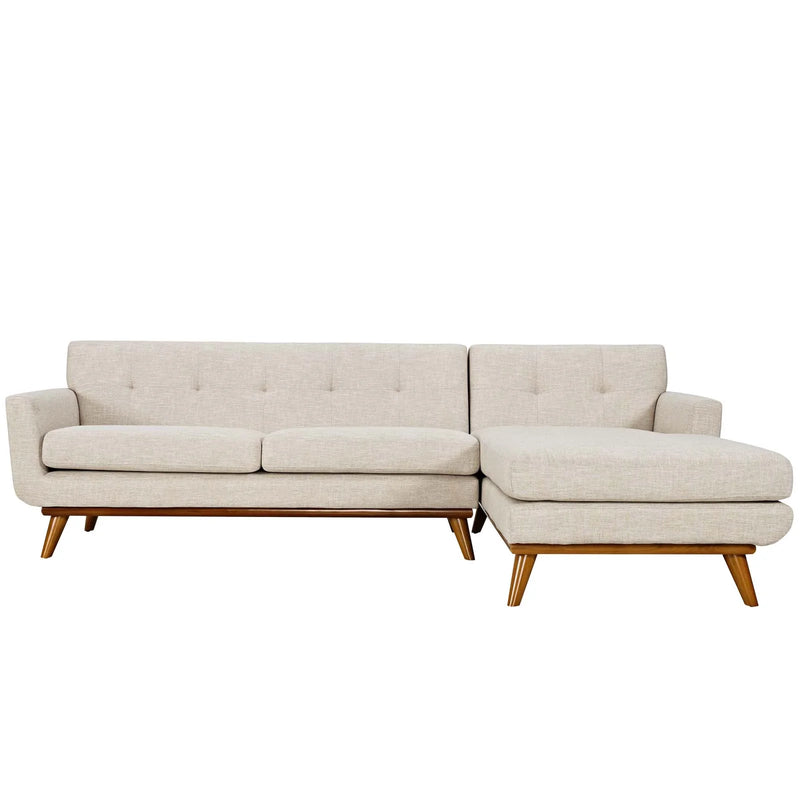 Brianna Right-Facing Upholstered Fabric Sectional Sofa