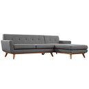 Brianna Right-Facing Upholstered Fabric Sectional Sofa