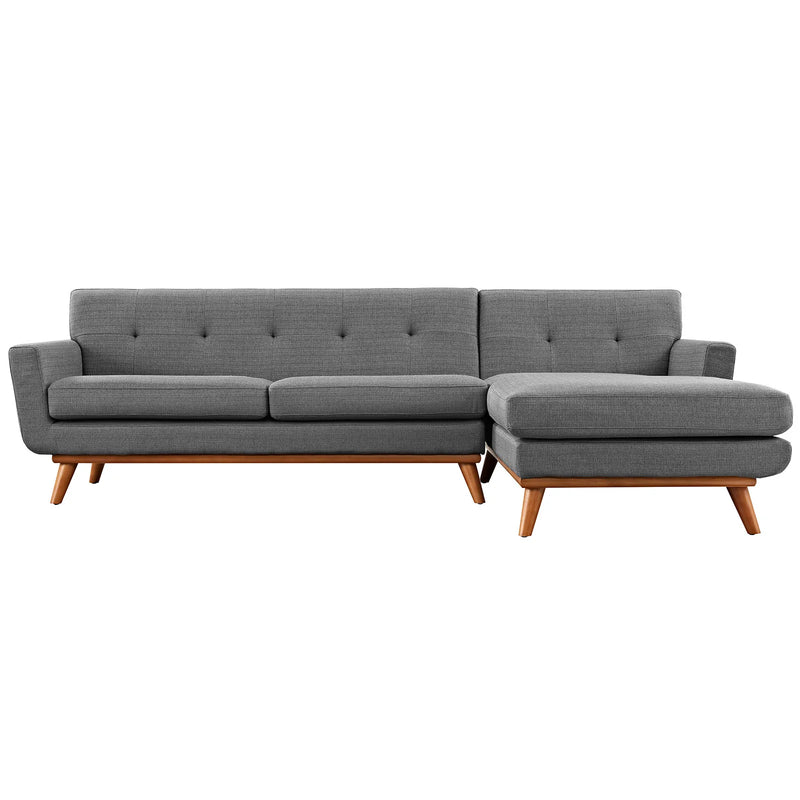 Brianna Right-Facing Upholstered Fabric Sectional Sofa