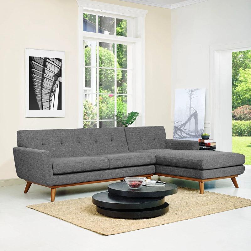 Brianna Right-Facing Upholstered Fabric Sectional Sofa