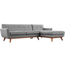Brianna Right-Facing Upholstered Fabric Sectional Sofa