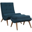 Raquel Upholstered Fabric Lounge Chair Set