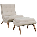 Raquel Upholstered Fabric Lounge Chair Set
