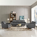 Valentina 3 Piece Upholstered Fabric Living Room Set