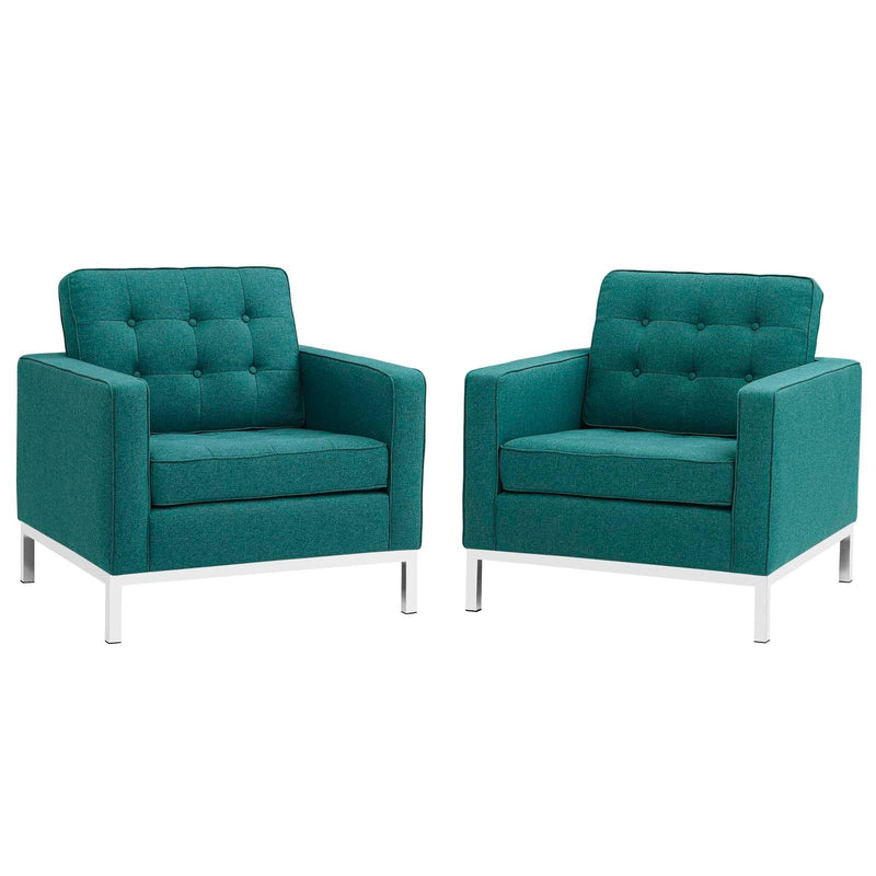 Granger Armchairs Upholstered Fabric Set of 2