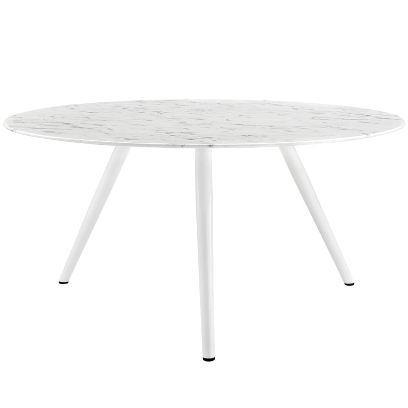 Angie 60" Round Artificial Marble Dining Table with Tripod Base