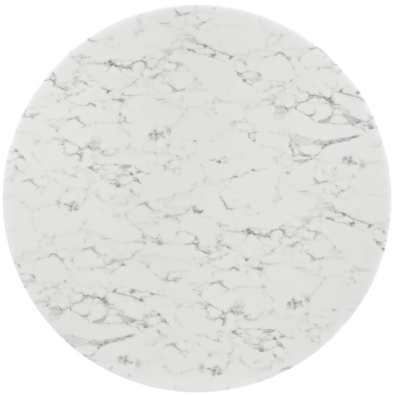 Angie 60" Round Artificial Marble Dining Table with Tripod Base