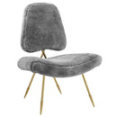 Iker Upholstered Sheepskin Fur Lounge Chair