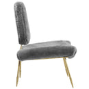 Iker Upholstered Sheepskin Fur Lounge Chair