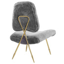 Iker Upholstered Sheepskin Fur Lounge Chair