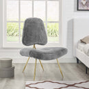 Iker Upholstered Sheepskin Fur Lounge Chair