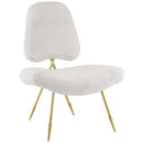 Iker Upholstered Sheepskin Fur Lounge Chair