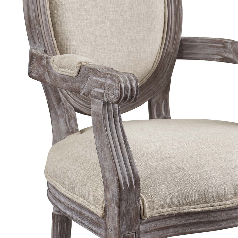 Maximus Vintage French Upholstered Fabric Dining Armchair