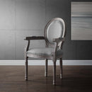 Maximus Vintage French Upholstered Fabric Dining Armchair