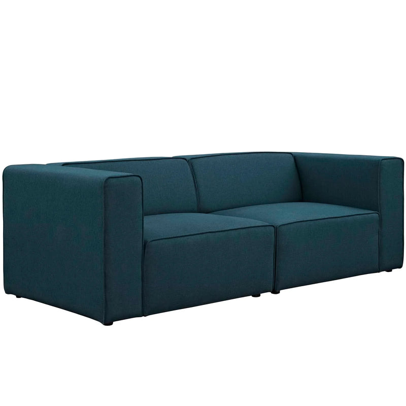Linda 2 Piece Upholstered Fabric Sectional Sofa Set
