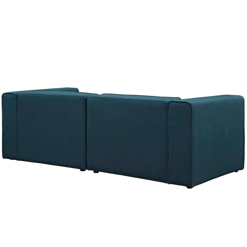 Linda 2 Piece Upholstered Fabric Sectional Sofa Set