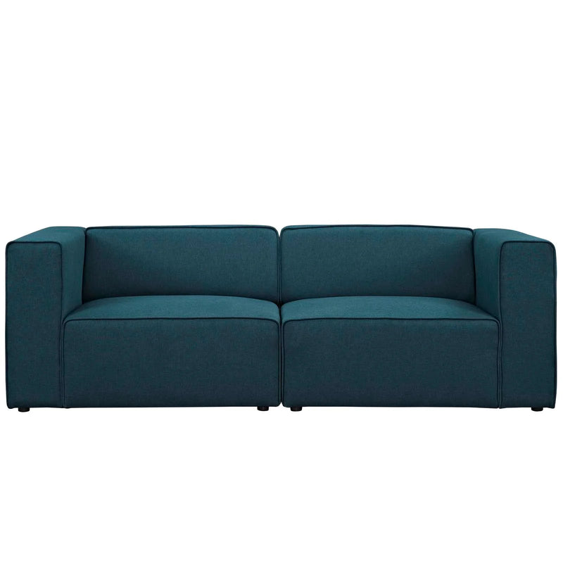 Linda 2 Piece Upholstered Fabric Sectional Sofa Set