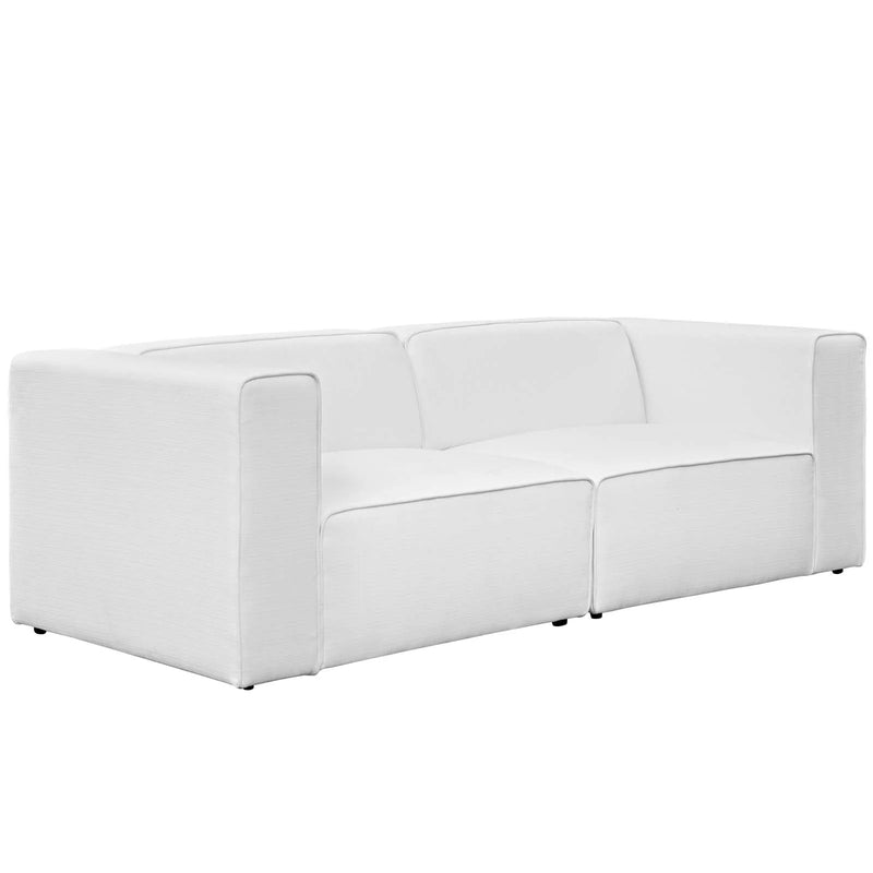Linda 2 Piece Upholstered Fabric Sectional Sofa Set