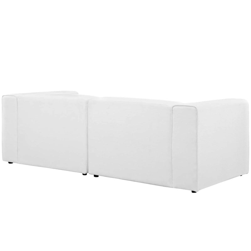 Linda 2 Piece Upholstered Fabric Sectional Sofa Set