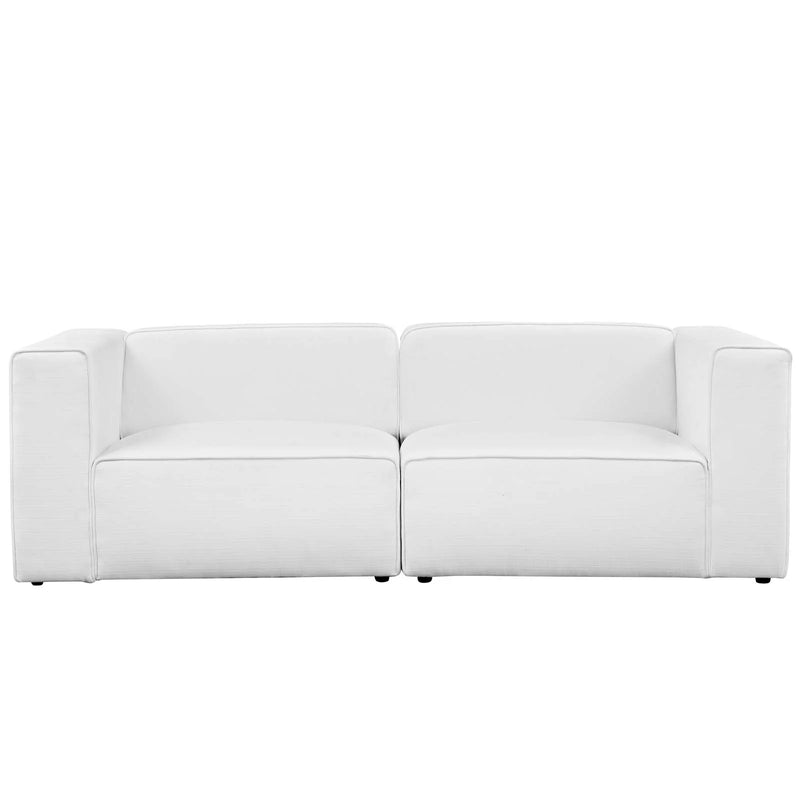 Linda 2 Piece Upholstered Fabric Sectional Sofa Set