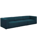 Linda 3 Piece Upholstered Fabric Sectional Sofa Set