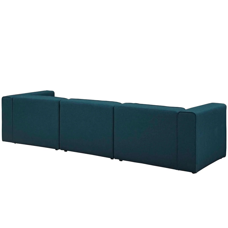 Linda 3 Piece Upholstered Fabric Sectional Sofa Set