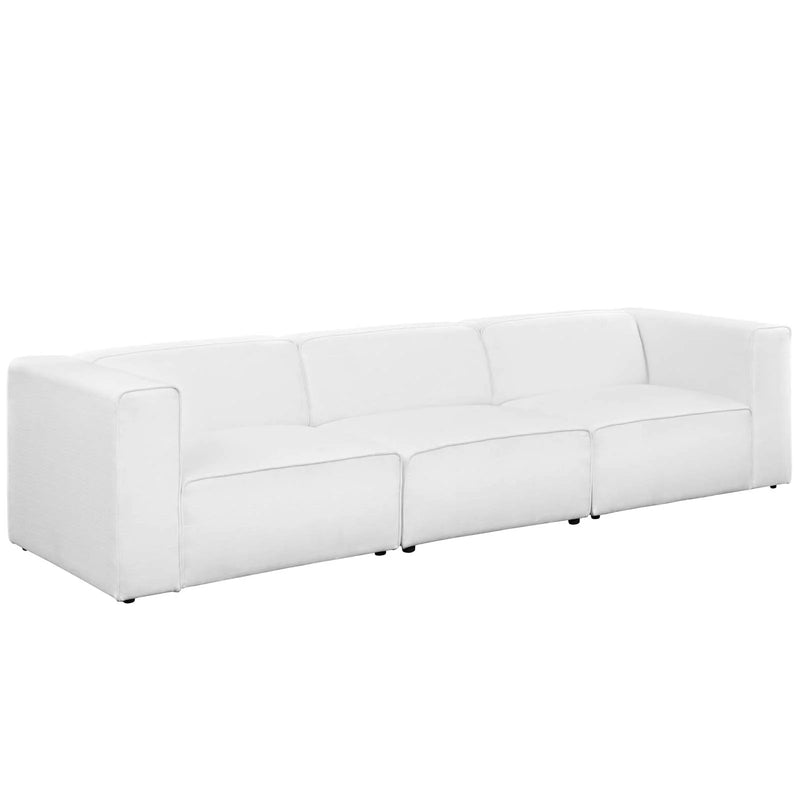 Linda 3 Piece Upholstered Fabric Sectional Sofa Set