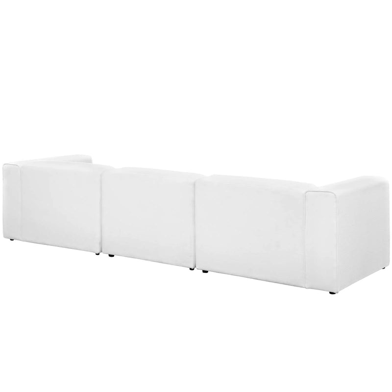 Linda 3 Piece Upholstered Fabric Sectional Sofa Set