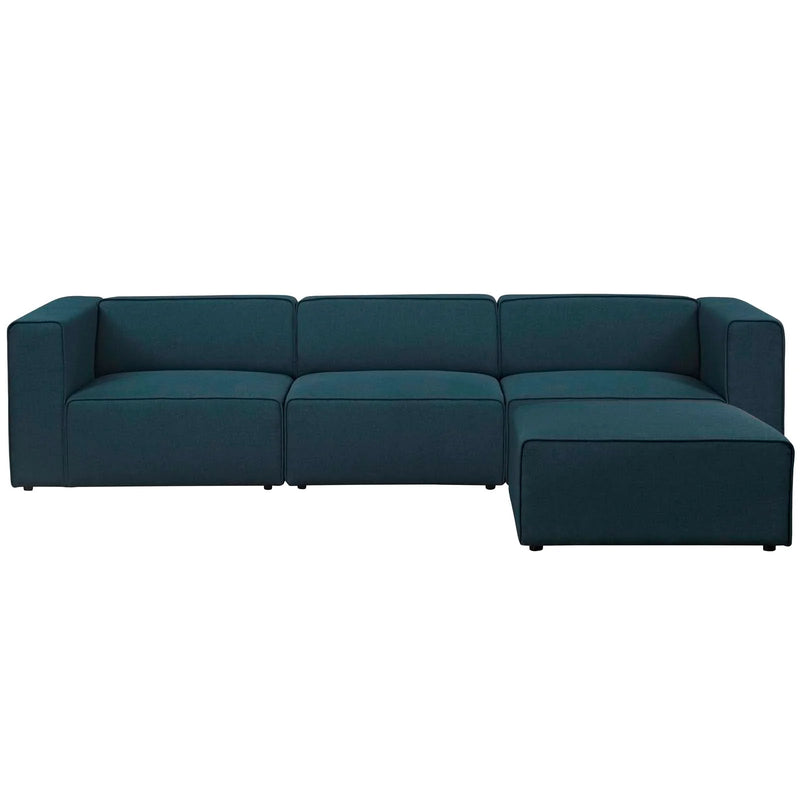 Linda 4 Piece Upholstered Fabric Sectional Sofa Set
