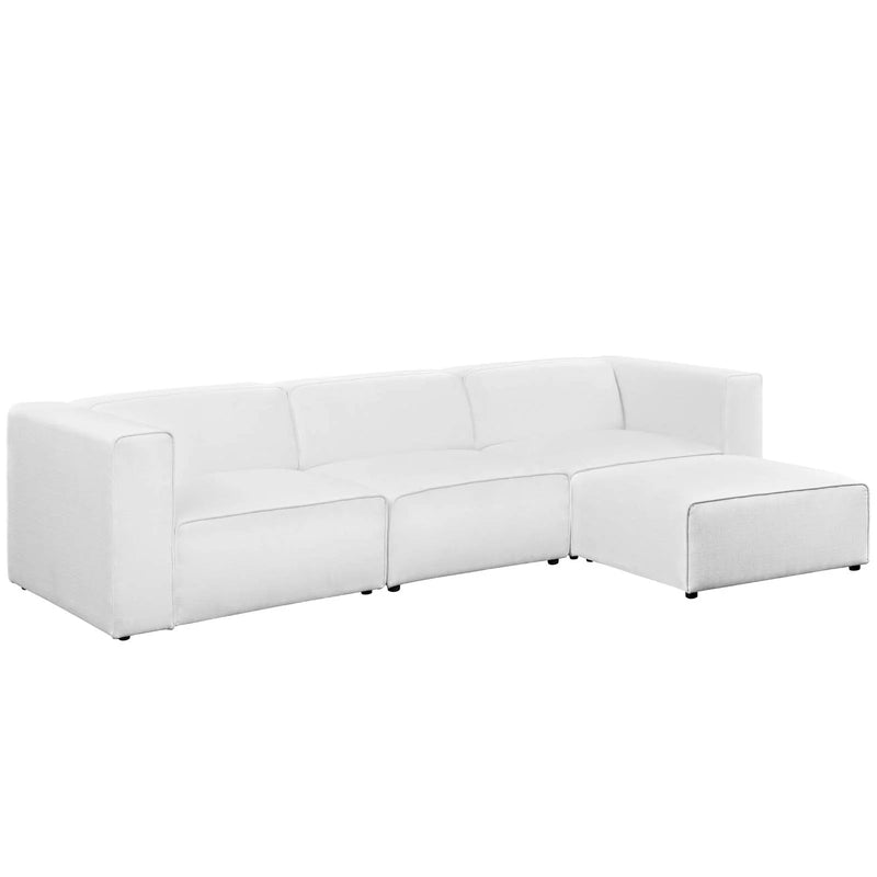 Linda 4 Piece Upholstered Fabric Sectional Sofa Set
