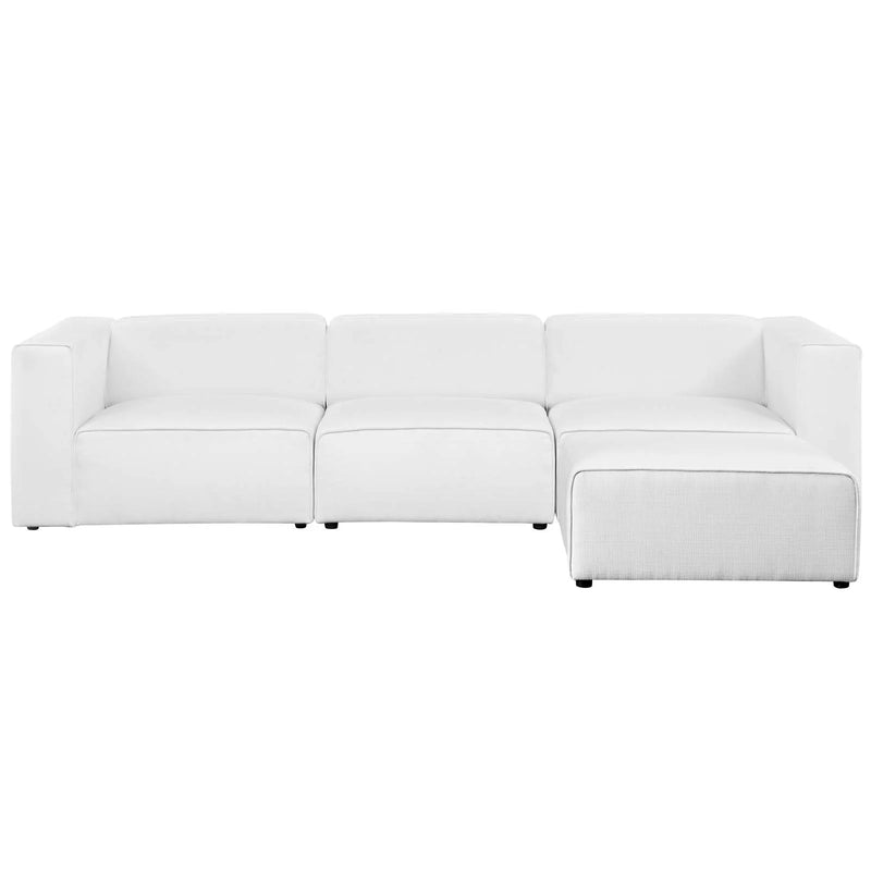 Linda 4 Piece Upholstered Fabric Sectional Sofa Set