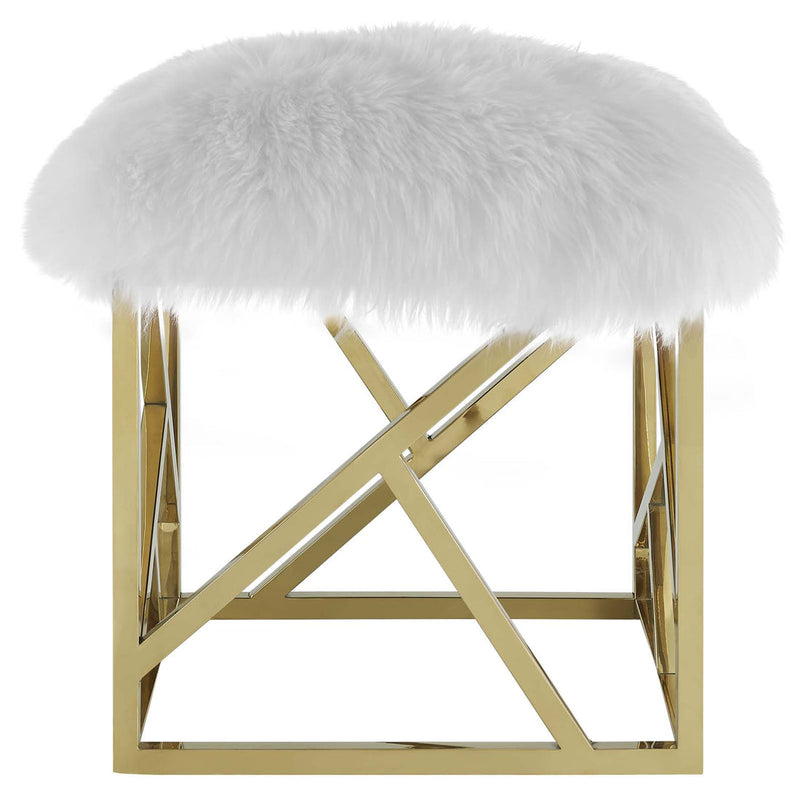 Kaden Sheepskin Ottoman