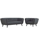 Atharv 2 Piece Upholstered Fabric Sofa and Armchair Set