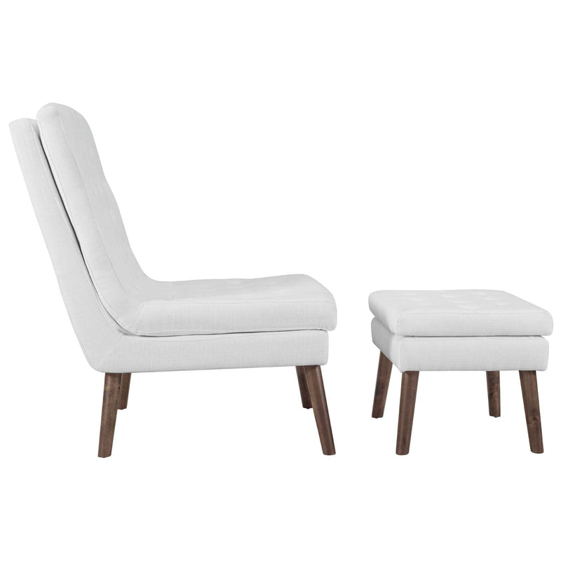 Ariel Upholstered Lounge Chair and Ottoman