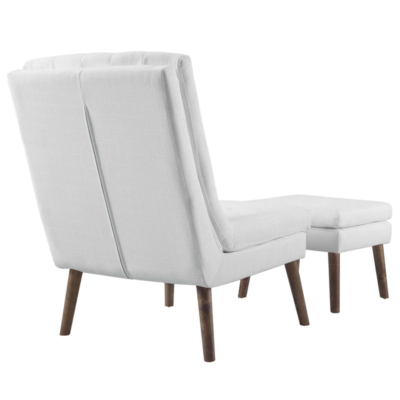 Ariel Upholstered Lounge Chair and Ottoman