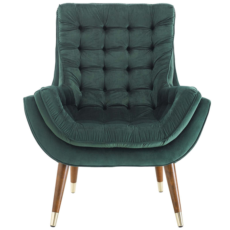 Allyson Button Tufted Performance Velvet Lounge Chair