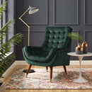 Allyson Button Tufted Performance Velvet Lounge Chair